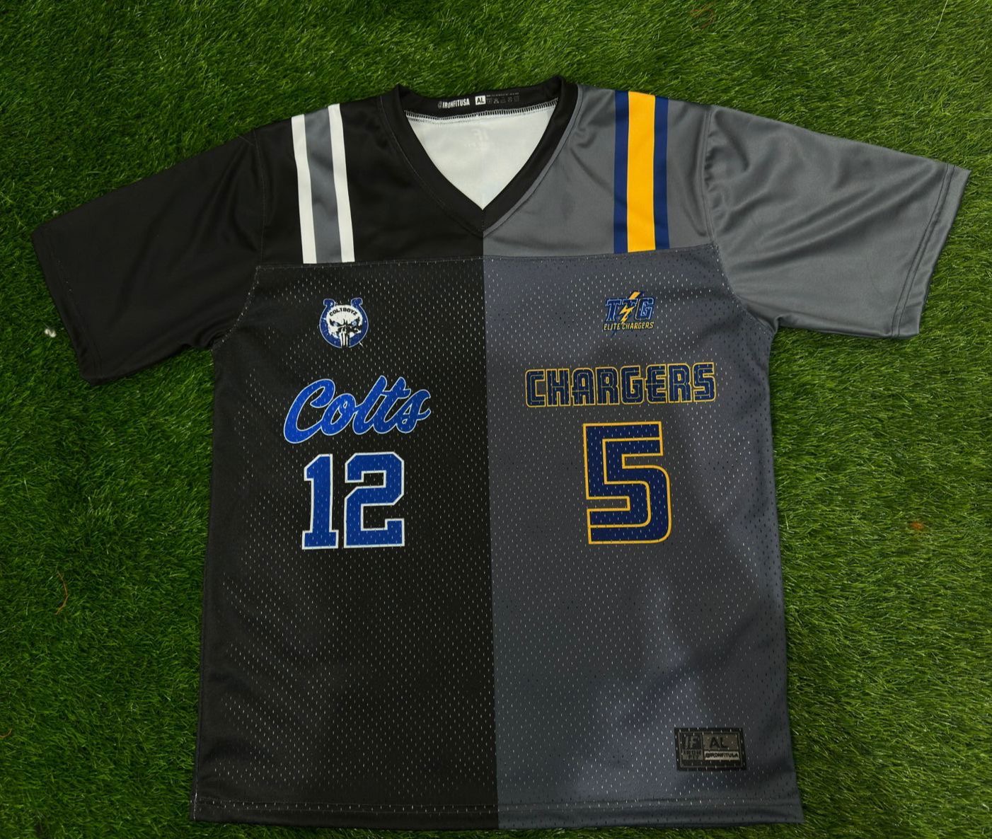 Colts and Chargers split custom jersey