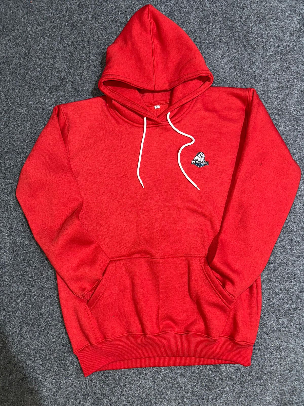 Red Horse Elite red hoodie with chest logo