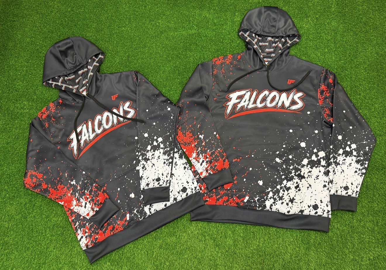 Falcons black, red and white splatter custom hoodies