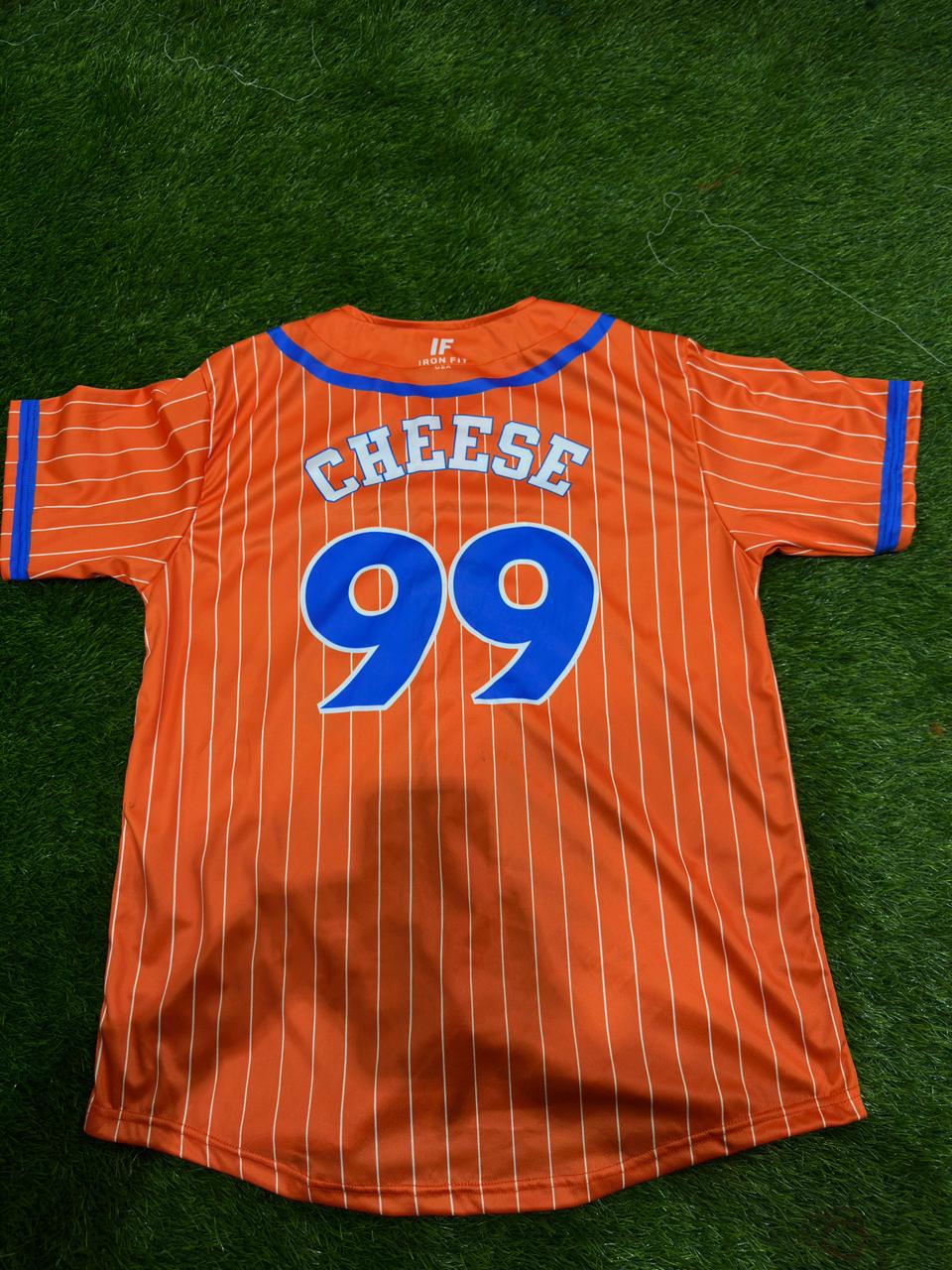 Cheese #99 orange pinstripe baseball jersey
